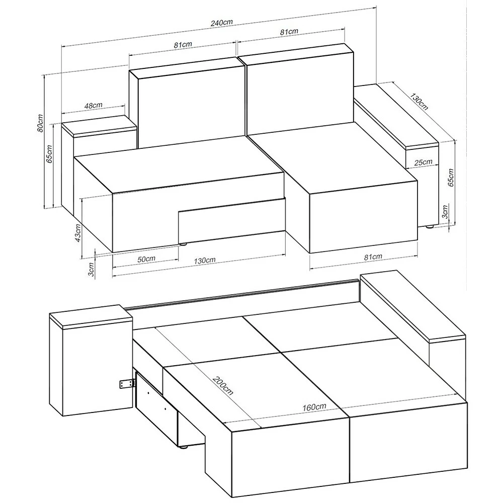 Vicco Ecksofa Mit Schlaffunktion 240 X 160 Cm Grau - Eckcouch Sofa Couch Schlafsofa Taschenfederkern 3 Vicco Ecksofa Mit Schlaffunktion 240 X 160 Cm Grau - Eckcouch Sofa Couch Schlafsofa Taschenfederkern – Bild 3