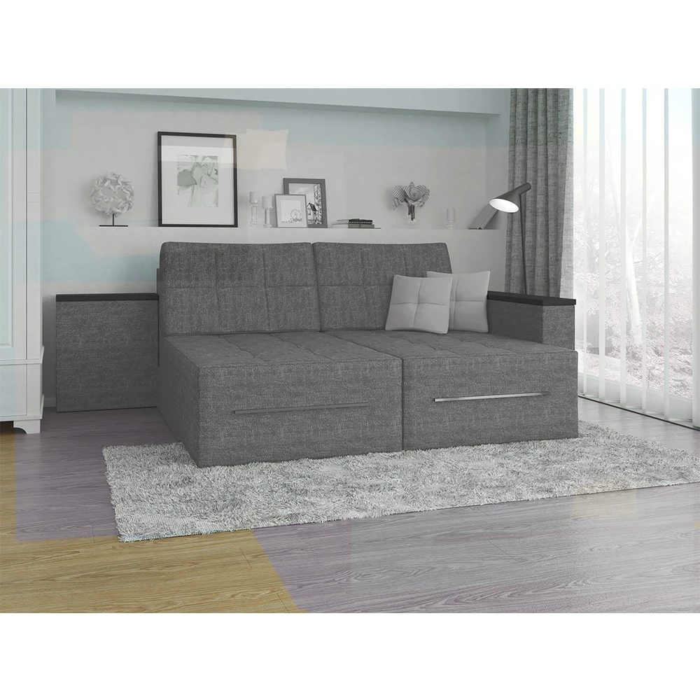 Vicco Ecksofa Mit Schlaffunktion 240 X 160 Cm Grau - Eckcouch Sofa Couch Schlafsofa Taschenfederkern 4 Vicco Ecksofa Mit Schlaffunktion 240 X 160 Cm Grau - Eckcouch Sofa Couch Schlafsofa Taschenfederkern – Bild 4