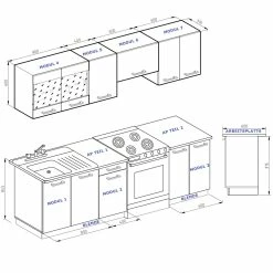 Vicco Küche Raul Küchenzeile Küchenblock Einbauküche 240 Cm Edelgrau -Vicco Geschäft 8600343700 26319 prod 003