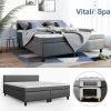 VitaliSpa Boxspringbett 180x200cm Doppelbett Hotelbett Ehebett Federkernmatratze Topper