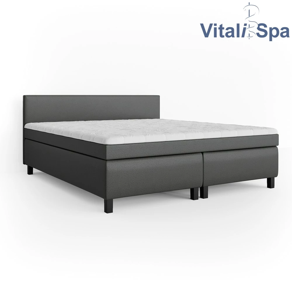 VitaliSpa Boxspringbett 180x200cm Doppelbett Hotelbett Ehebett Federkernmatratze Topper 2 VitaliSpa Boxspringbett 180x200cm Doppelbett Hotelbett Ehebett Federkernmatratze Topper – Bild 2