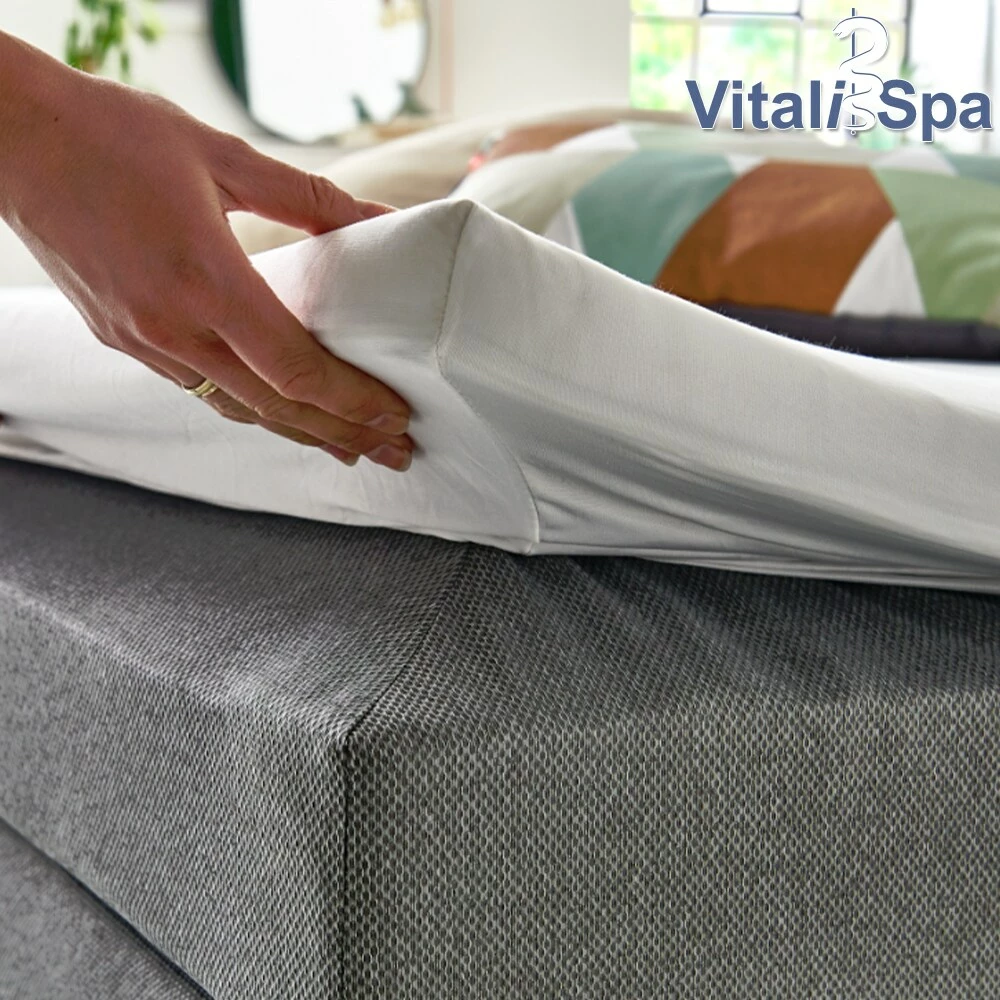 VitaliSpa Boxspringbett 180x200cm Doppelbett Hotelbett Ehebett Federkernmatratze Topper 4 VitaliSpa Boxspringbett 180x200cm Doppelbett Hotelbett Ehebett Federkernmatratze Topper – Bild 4