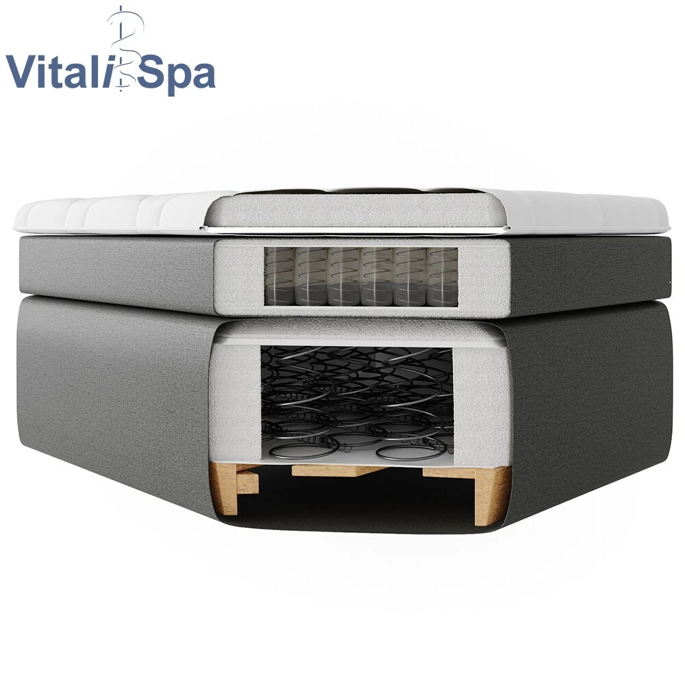VitaliSpa Boxspringbett 180x200cm Doppelbett Hotelbett Ehebett Federkernmatratze Topper 6 VitaliSpa Boxspringbett 180x200cm Doppelbett Hotelbett Ehebett Federkernmatratze Topper – Bild 6