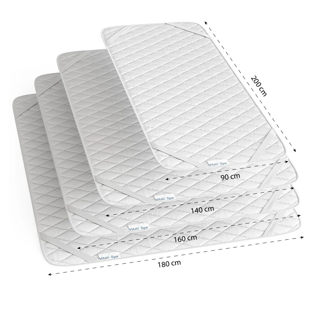 VitaliSpa Matratzenschoner 140x200 Topper Matratzen-Auflage Weiß Boxpspringbett 3 VitaliSpa Matratzenschoner 140x200 Topper Matratzen-Auflage Weiß Boxpspringbett – Bild 3