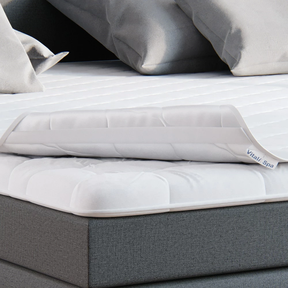 VitaliSpa Matratzenschoner 140x200 Topper Matratzen-Auflage Weiß Boxpspringbett 5 VitaliSpa Matratzenschoner 140x200 Topper Matratzen-Auflage Weiß Boxpspringbett – Bild 5