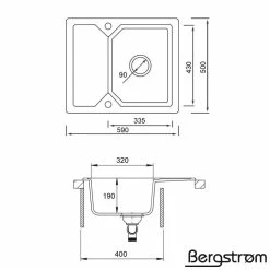 Bergström Granit Spüle Küchenspüle Einbauspüle Spülbecken 590 X 500mm Schwarz 8 Bergström Granit Spüle Küchenspüle Einbauspüle Spülbecken 590 X 500mm Schwarz -Vicco Geschäft 8600343700 29882 prod 003