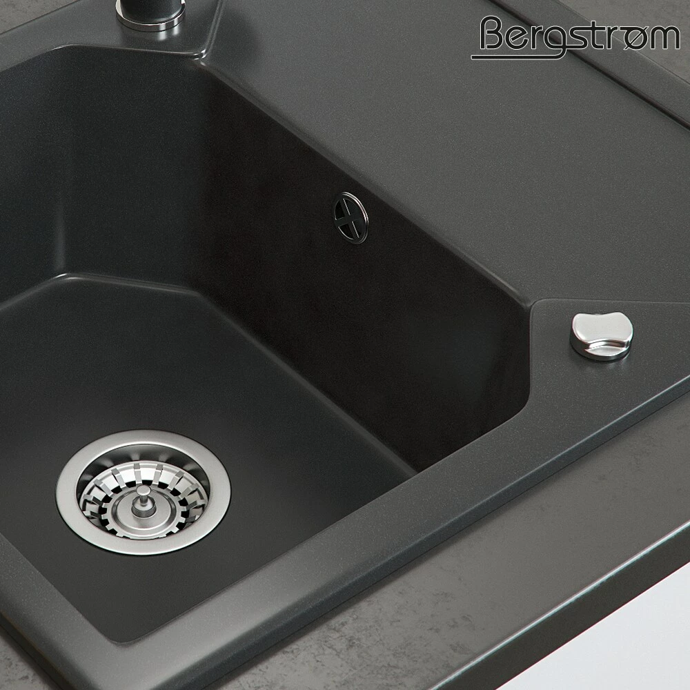 Bergström Granit Spüle Küchenspüle Einbauspüle Spülbecken 590 X 500mm Schwarz 5 Bergström Granit Spüle Küchenspüle Einbauspüle Spülbecken 590 X 500mm Schwarz – Bild 5