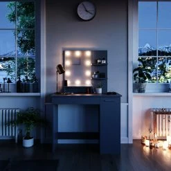 Vicco Schminktisch Julia Frisiertisch Kommode Frisierkommode Spiegel Anthrazit Inklusive LED-Lichterkette -Vicco Geschäft 8600343700 30141 prod 004