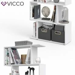 VICCO Raumteiler LEVIO 6 Fächer Schwarz Bücherregal Standregal Aktenregal Hochregal Regal -Vicco Geschäft 8600343700 30162 prod 006