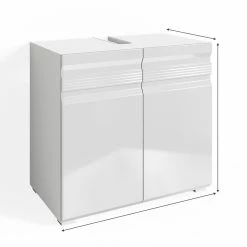 VICCO Waschbeckenunterschrank FREDDY Weiß Hochglanz Unterschrank Badschrank -Vicco Geschäft 8600343700 30378 prod 003