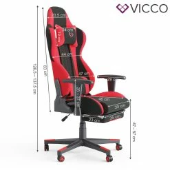 VICCO Gamingstuhl ALPHA Schwarz Rot Bürostuhl Schreibtischstuhl Drehstuhl Sport -Vicco Geschäft 8600343700 30531 prod 003