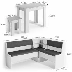 VICCO Eckbankgruppe ROMAN Weiß Esszimmergruppe Sitzgruppe Küchensitzgruppe 8 VICCO Eckbankgruppe ROMAN Weiß Esszimmergruppe Sitzgruppe Küchensitzgruppe -Vicco Geschäft 8600343700 30773 prod 003