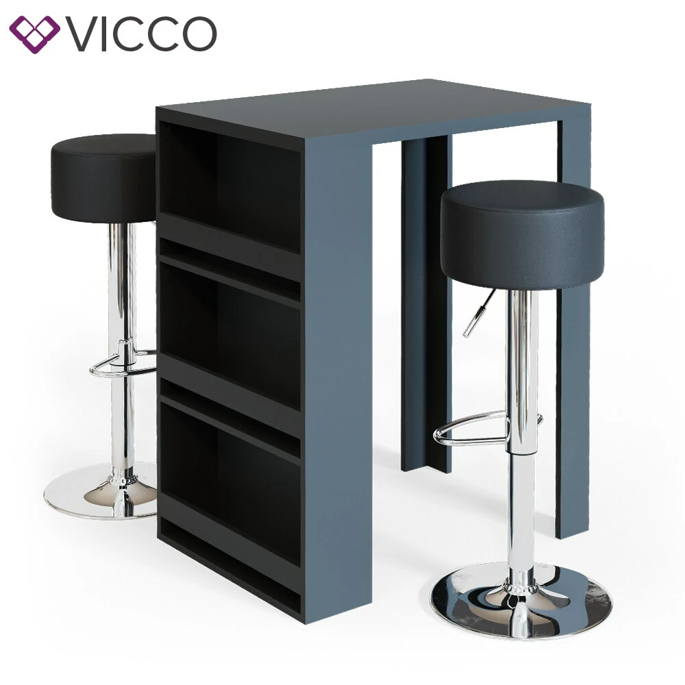 VICCO Bartisch Bar Tresen Drei Farben Bartresen Stehtisch Tisch Tisch Bistrotisch Inkl. Barhocker 2 VICCO Bartisch Bar Tresen Drei Farben Bartresen Stehtisch Tisch Tisch Bistrotisch Inkl. Barhocker – Bild 2