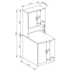 Vicco Waschmaschinenschrank Liana Weiß Badschrank Hochschrank Badregal Überbau -Vicco Geschäft 8600343700 33450 prod 003