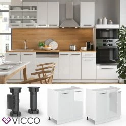 VICCO Spülenunterschrank 80 Cm Weiß Küchenzeile Unterschrank Fame