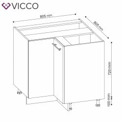 VICCO Eckunterschrank 87 Cm Weiß Küchenzeile Unterschrank Fame 8 VICCO Eckunterschrank 87 Cm Weiß Küchenzeile Unterschrank Fame -Vicco Geschäft 8600343700 33509 prod 003