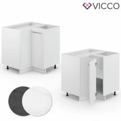 VICCO Eckunterschrank 87 Cm Weiß Küchenzeile Unterschrank Fame 10 VICCO Eckunterschrank 87 Cm Weiß Küchenzeile Unterschrank Fame -Vicco Geschäft 8600343700 33509 prod 005