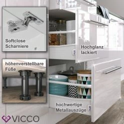 VICCO Eckunterschrank 87 Cm Weiß Küchenzeile Unterschrank Fame 11 VICCO Eckunterschrank 87 Cm Weiß Küchenzeile Unterschrank Fame -Vicco Geschäft 8600343700 33509 prod 006