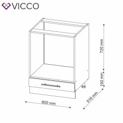 VICCO Herdumbauschrank 60 Cm Weiß Küchenzeile Unterschrank Fame -Vicco Geschäft 8600343700 33511 prod 003