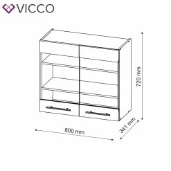 VICCO Hängeglasschrank 80 Cm Weiß Küchenzeile Unterschrank Fame -Vicco Geschäft 8600343700 33527 prod 003