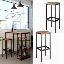 Vicco Barhocker Barstühle 2er Set Küchenstühle Mit Fußstütze Für Bartisch Küche