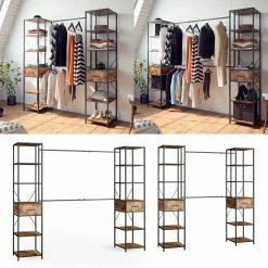 Vicco Kleiderschrank Dielenschrank Fyrk Ausziehbar Offener Schlafzimmerschrank