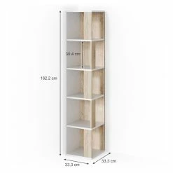 Vicco Eckregal Lio Sonoma-weiß Standregal Bücherregal Wandregal Raumteiler 5 Ebenen -Vicco Geschäft 8600343700 34472 prod 003