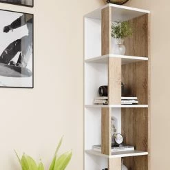 Vicco Eckregal Lio Sonoma-weiß Standregal Bücherregal Wandregal Raumteiler 5 Ebenen -Vicco Geschäft 8600343700 34472 prod 005