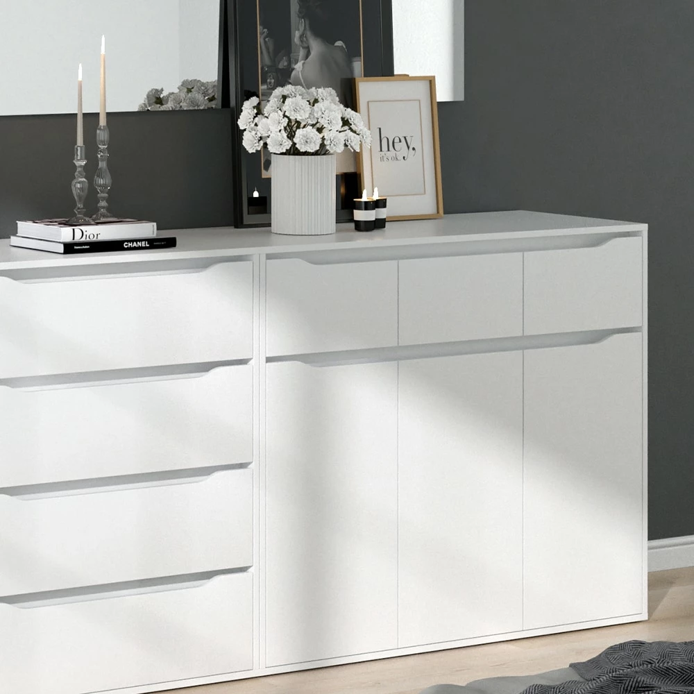 VICCO Kommode RUBEN Weiß Schubladen 120 Cm Sideboard Mehrzweckschrank Schrank 5 VICCO Kommode RUBEN Weiß Schubladen 120 Cm Sideboard Mehrzweckschrank Schrank – Bild 5
