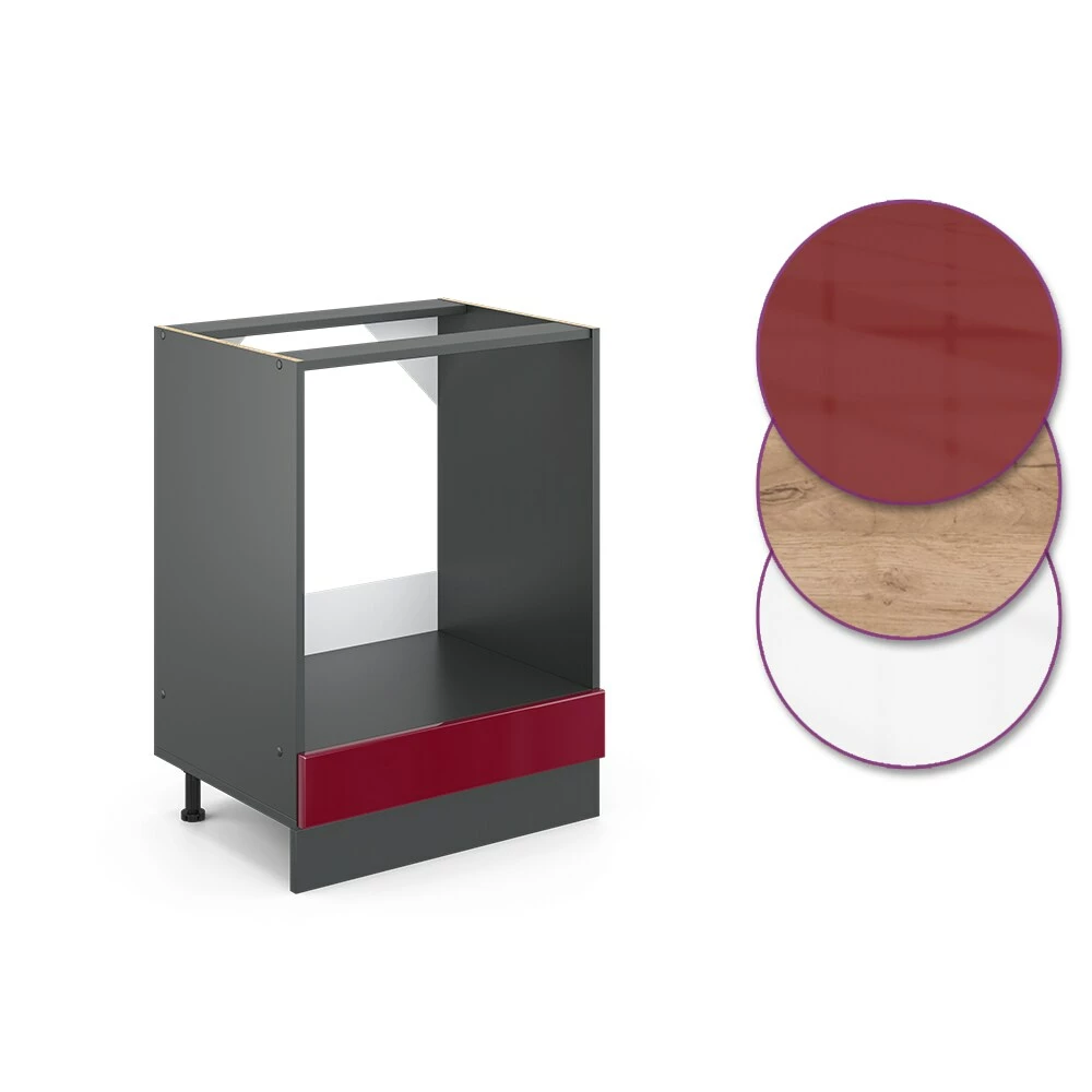 VICCO Küchenschrank Unterschrank Herdumbauschrank 60 Cm R-Line Anthrazit 4 VICCO Küchenschrank Unterschrank Herdumbauschrank 60 Cm R-Line Anthrazit – Bild 4