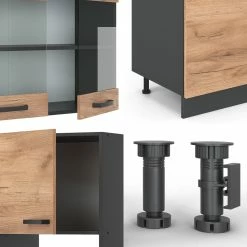 VICCO KÜCHE R-LINE 300 CM KÜCHENZEILE KÜCHENBLOCK EINBAUKÜCHE ANTHRAZIT EICHE 10 VICCO KÜCHE R-LINE 300 CM KÜCHENZEILE KÜCHENBLOCK EINBAUKÜCHE ANTHRAZIT EICHE -Vicco Geschäft 8600343700 34937 prod 005