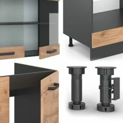 VICCO KÜCHENZEILE R-LINE ECKKÜCHE WINKEL KÜCHE EINBAUKÜCHE KÜCHENBLOCK ANTHRAZIT EICHE 10 VICCO KÜCHENZEILE R-LINE ECKKÜCHE WINKEL KÜCHE EINBAUKÜCHE KÜCHENBLOCK ANTHRAZIT EICHE -Vicco Geschäft 8600343700 34938 prod 005