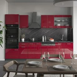 VICCO KÜCHE R-LINE 300 CM KÜCHENZEILE KÜCHENBLOCK EINBAUKÜCHE ANTHRAZIT BORDEAUX HOCHGLANZ 9 VICCO KÜCHE R-LINE 300 CM KÜCHENZEILE KÜCHENBLOCK EINBAUKÜCHE ANTHRAZIT BORDEAUX HOCHGLANZ -Vicco Geschäft 8600343700 34946 prod 004