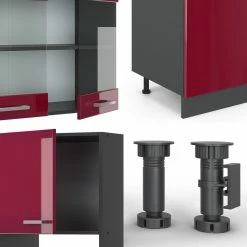 VICCO KÜCHE R-LINE 300 CM KÜCHENZEILE KÜCHENBLOCK EINBAUKÜCHE ANTHRAZIT BORDEAUX HOCHGLANZ 10 VICCO KÜCHE R-LINE 300 CM KÜCHENZEILE KÜCHENBLOCK EINBAUKÜCHE ANTHRAZIT BORDEAUX HOCHGLANZ -Vicco Geschäft 8600343700 34946 prod 005
