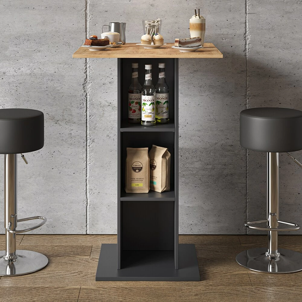 Vicco Bartisch Bistrotisch Küchentisch Rodeo 70x70cm Stehtisch 3 Regalfächer 5 Vicco Bartisch Bistrotisch Küchentisch Rodeo 70x70cm Stehtisch 3 Regalfächer – Bild 5