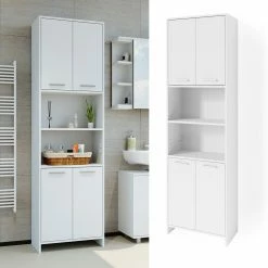 Vicco Badschrank Badregal Hochschrank Maris Weiß Aufbewahrungsschrank Badezimmer