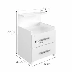 Vicco Nachttisch Beistelltisch Nachtschrank Alpin Weiß Nachtkommode 2 Schubladen -Vicco Geschäft 8600343700 36078 prod 003