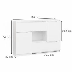 Vicco Kommode RUBEN Weiß 4 Schubladen 120 Cm Sideboard Mehrzweckschrank Schrank -Vicco Geschäft 8600343700 36280 prod 003