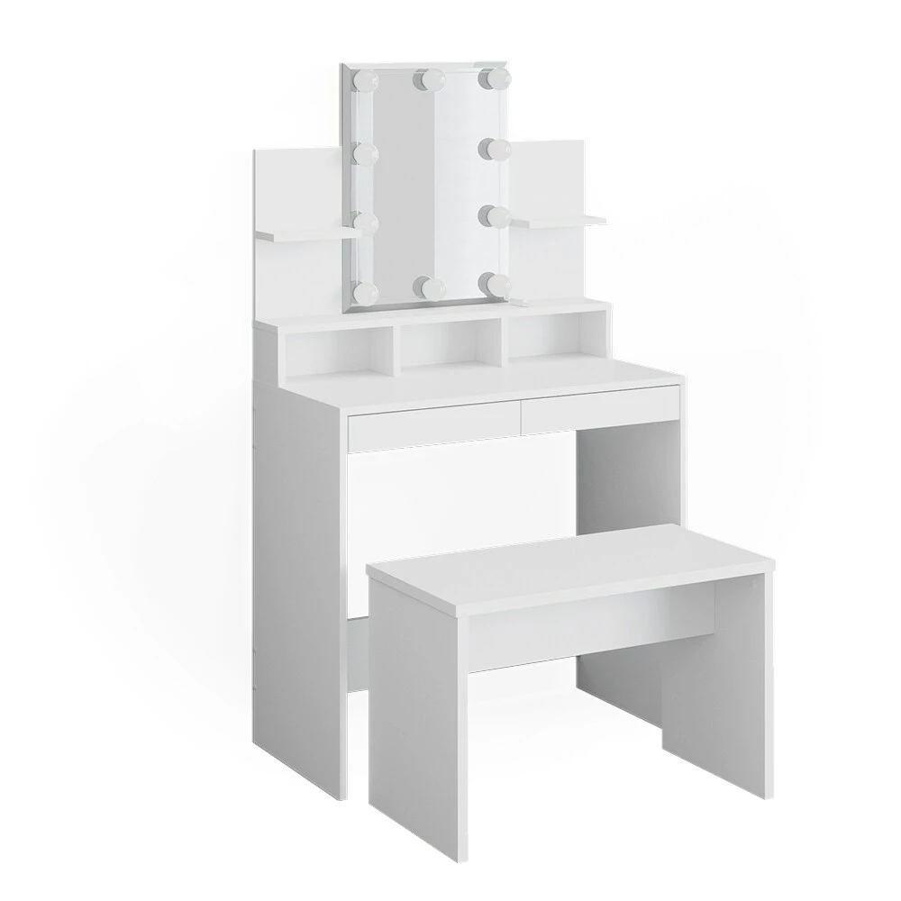 Vicco Schminktisch Frisiertisch Schminkkommode Ania Mit LED Beleuchtung Sitzbank 2 Vicco Schminktisch Frisiertisch Schminkkommode Ania Mit LED Beleuchtung Sitzbank – Bild 2