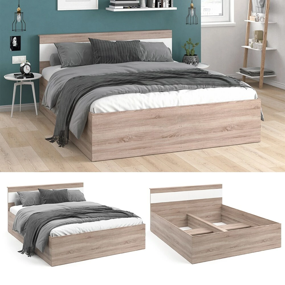 VitaliSpa Bettgestell Holzbett Doppelbett Adria 160x200cm Mit Kopfteil Ehebett 1 VitaliSpa Bettgestell Holzbett Doppelbett Adria 160x200cm Mit Kopfteil Ehebett