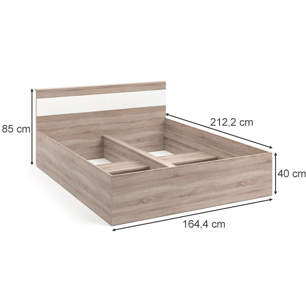 VitaliSpa Bettgestell Holzbett Doppelbett Adria 160x200cm Mit Kopfteil Ehebett 3 VitaliSpa Bettgestell Holzbett Doppelbett Adria 160x200cm Mit Kopfteil Ehebett – Bild 3