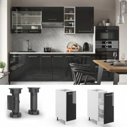 Vicco Apothekerunterschrank 30 Cm Anthrazit Hochglanz Küchenschrank Apothekerschrank Küchenzeile Fame-Line