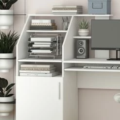 Computertisch Schreibtisch Arbeitstisch Edwin Weiß Ablagen Schublade 1 Tür Vicco -Vicco Geschäft 8600343700 36714 prod 005