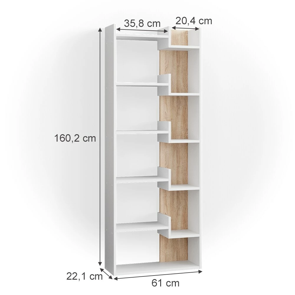 Vicco Bücherregal Raumteiler Standregal Fico Sonoma 6 Etagen Wandregal Hochregal 3 Vicco Bücherregal Raumteiler Standregal Fico Sonoma 6 Etagen Wandregal Hochregal – Bild 3