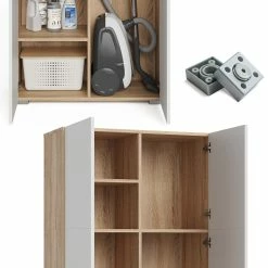 Vicco Universalschrank Mehrzweckschrank Büroschrank Ingo Weiß-Sonoma 2 Türen -Vicco Geschäft 8600343700 36813 prod 006