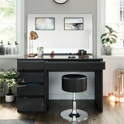 VICCO Schminktisch Sherry Anthrazit Hochglanz Frisiertisch Spiegel Hocker -Vicco Geschäft 8600343700 36886 prod 005