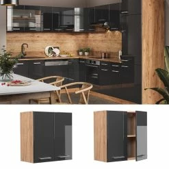 Vicco Hängeschrank Küchenschrank Küchenzeile R-Line 60 Cm Goldkraft Anthrazit