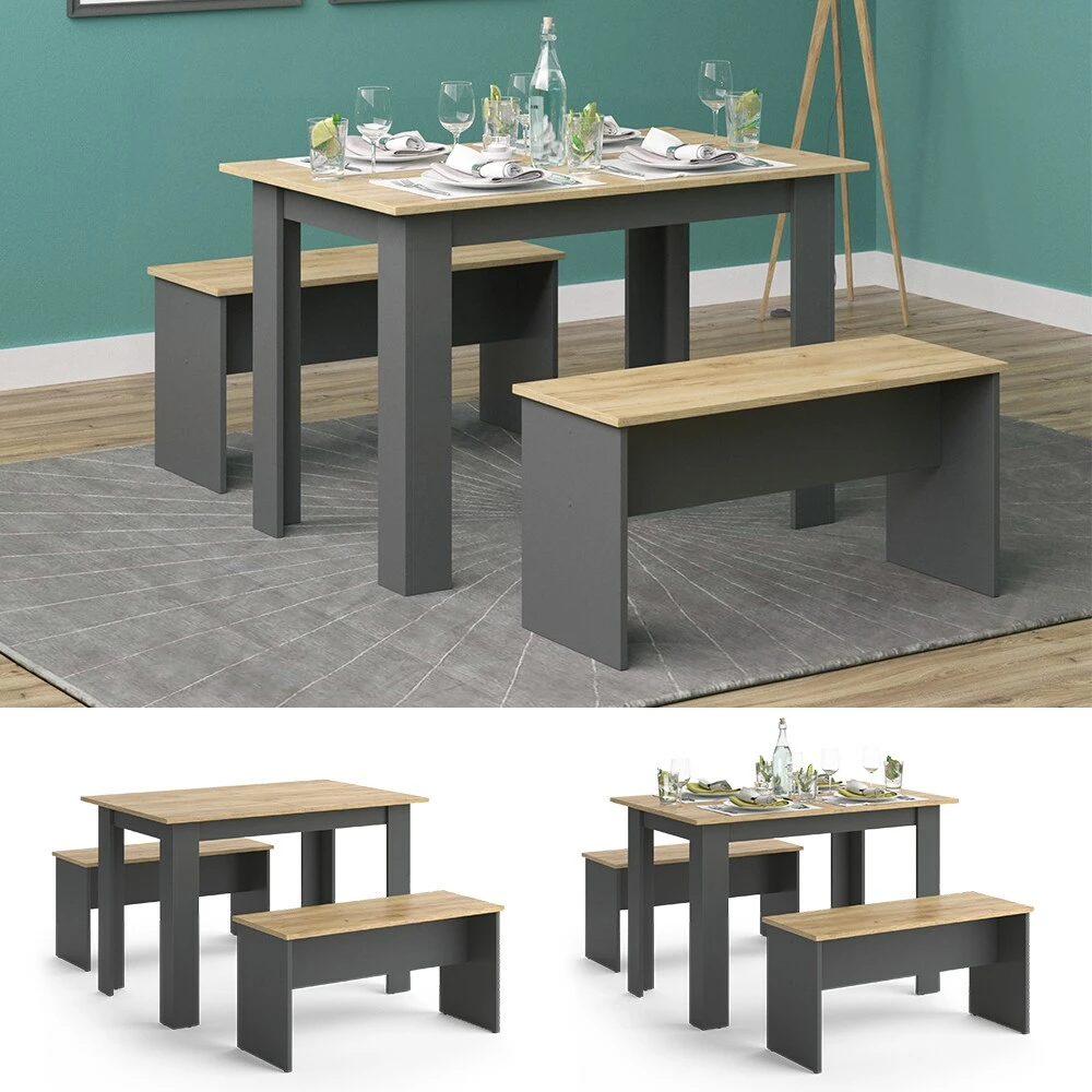 Vicco Tischgruppe Sitzgruppe Esszimmer Sentio Esstisch Anthrazit Eiche 110 Cm 1 Vicco Tischgruppe Sitzgruppe Esszimmer Sentio Esstisch Anthrazit Eiche 110 Cm