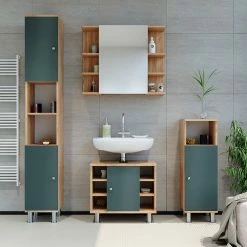 Vicco Spiegelschrank Badspiegel Wandspiegel Fynn Eiche Grün Spiegel Badmöbel -Vicco Geschäft 8600343700 37276 prod 004