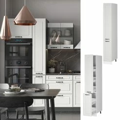 Vicco Apothekerhochschrank Küchenschrank Küchenzeile R-Line Landhaus 30 Cm Weiß